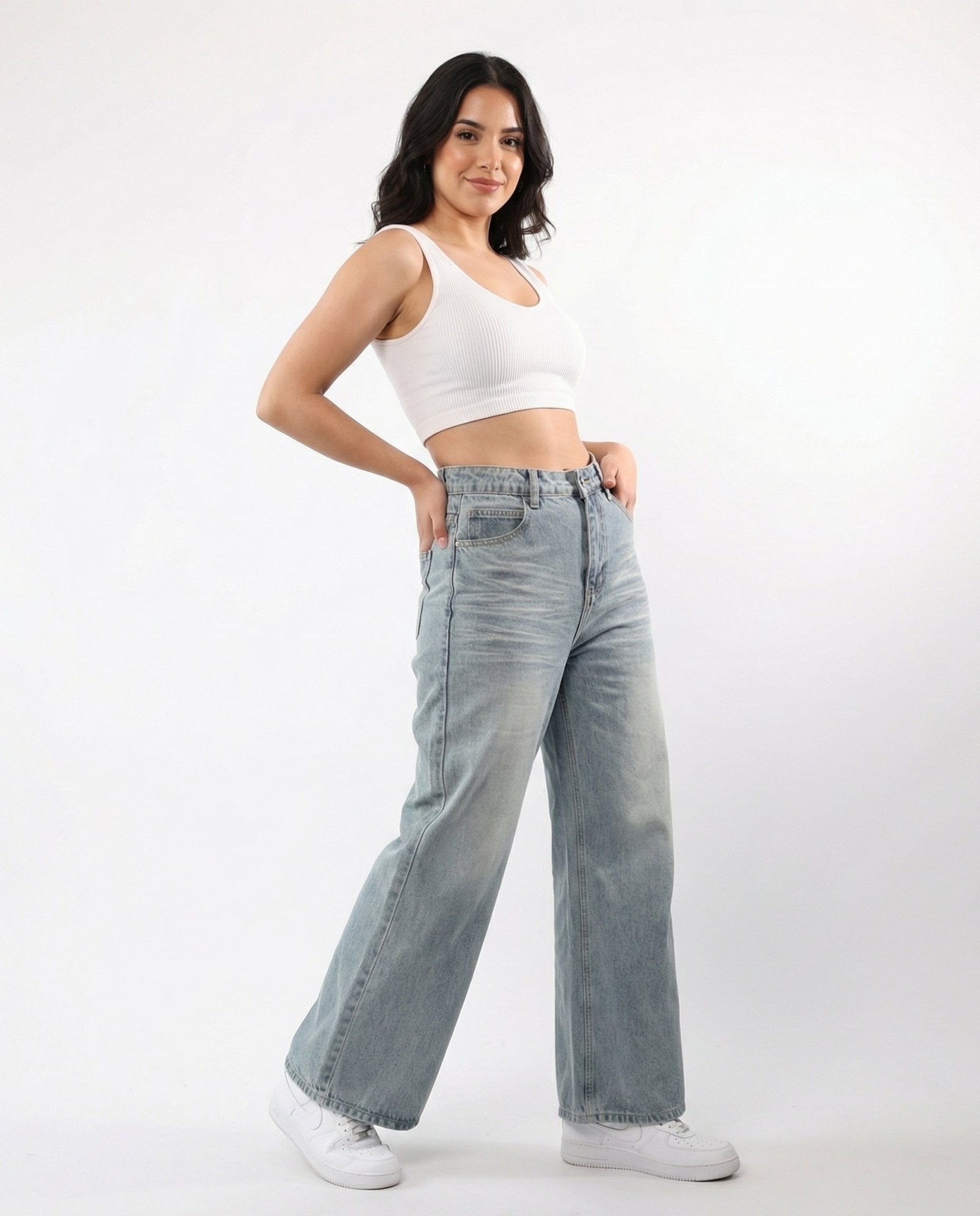Vintage Wash High - Rise Straight Jeans - VG VITAGRAZIA