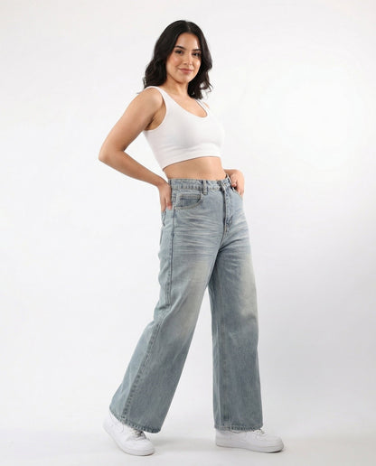 Vintage Wash High - Rise Straight Jeans - VG VITAGRAZIA